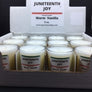 JUNETEENTH JOY ® Candle Retail Counter Display Warm Vanilla 12 per box (3 oz. candles).