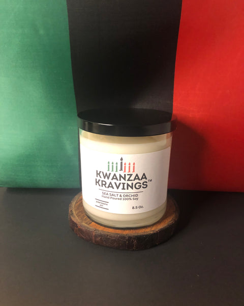 KWANZAA KRAVINGS ™  Sea Salt & Orchid 8.5oz. Soy Scented Candle