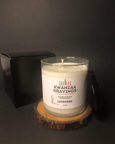 Kwanzaa Kravings™ Lavender Scented Soy Hand Made Candle 8.5oz.